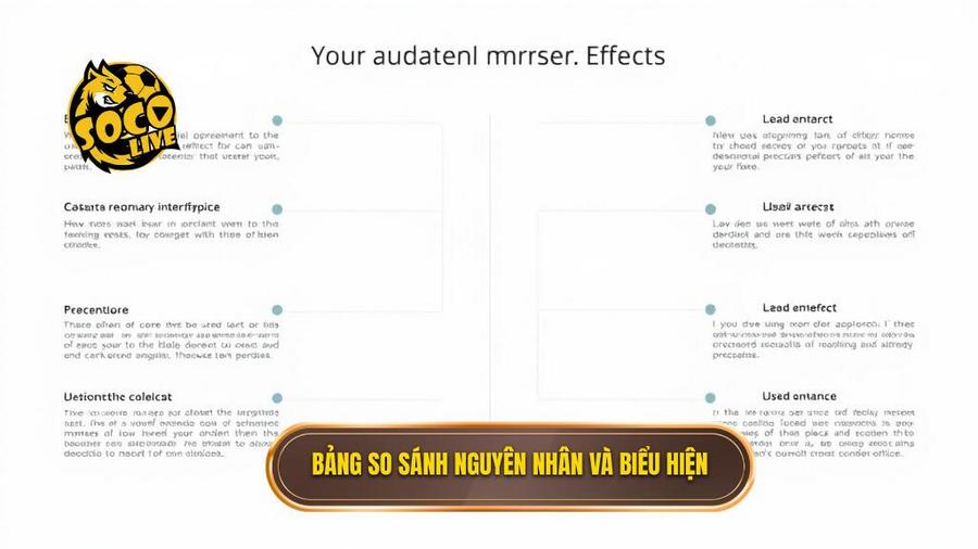 Bảng so sánh nguyên nhân và biểu hiện